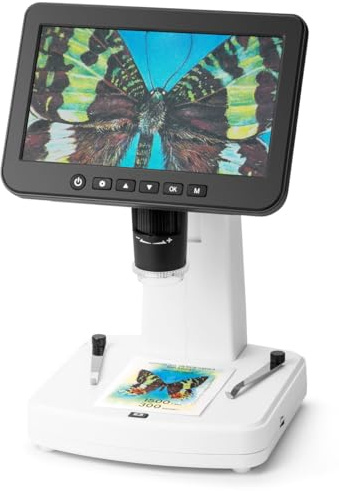 Levenhuk DTX 800 LCD Digitales Mikroskop 20–1500x mit 7 Bildschirm | für Elektronik, Schmuck und Materialprüfung, Foto- & Videoaufnahme, mit 4MP Kamera, HDMI-Ausgang, Polarfilter & Messsoftware