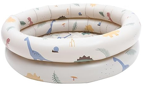 YARNOW Piscina Infantil Hinchable Redonda Pequeña De PVC para Bebés y Niño Niña Diseño Dinosaurio Vintage Beige Piscina Portátil para Verano y Uso Interiores y Exteriores