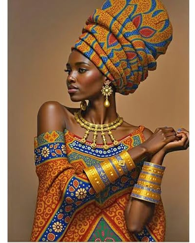 SHEGZHUC 40x50cm Diamond Painting Erwachsene Afrikanische Frauen, Diamant Malerei Bilder Afrika Frauen, Mosaik Stickerei Kreuzstich Kunst Geschenk, Wanddekoration für Schlafzimmer Wohnzimmer