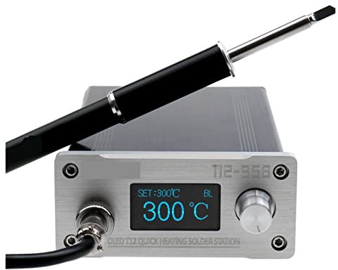 Schweißstation, T12-958 Lötstation Electronic Löten Eisen 1,3-Zoll-Digitalanzeige CNC Eisenspitze Pannel und M8 Metallgriff(SET3)