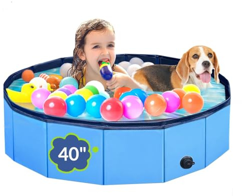Piscine pliable pour chien avec planche en polypropylène haute résistance de 6 mm, piscine pliable en plastique rigide pour petits chiens, chaton, canard, baignoire antidérapante rapide à installer et