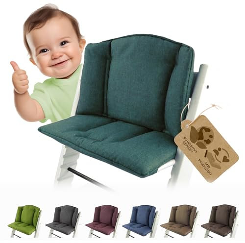 BambiniWelt by Rafael K. Ersatzbezug [Bezug Sitzkissen Kissen-Set] Sitzverkleinerer kompatibel mit Stokke Tripp Trapp für Hochstuhl-Kinderstuhl Mod. 1 (meliert Olive)