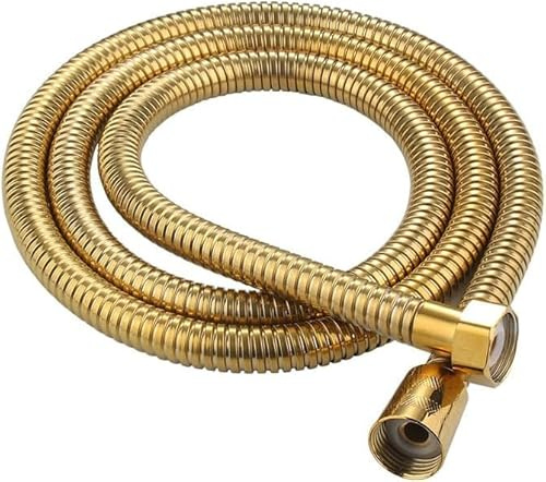 3M 4M 5M Flexible de douche long 360° sans enchevêtrement, raccord standard - extensible - anti-torsion - Flexible - Raccord G 1/2 (doré, 2 m)