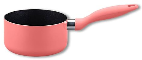 Fackelmann Mini Topf Ø14 cm aus recyceltem gepresstem Aluminium, keramische Beschichtung, zartes Rosa, geeignet für Gas-, Elektro und Glaskeramikherd