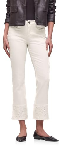 Street One Damen Flared Leg Jeans mit Ziersaum 3717112