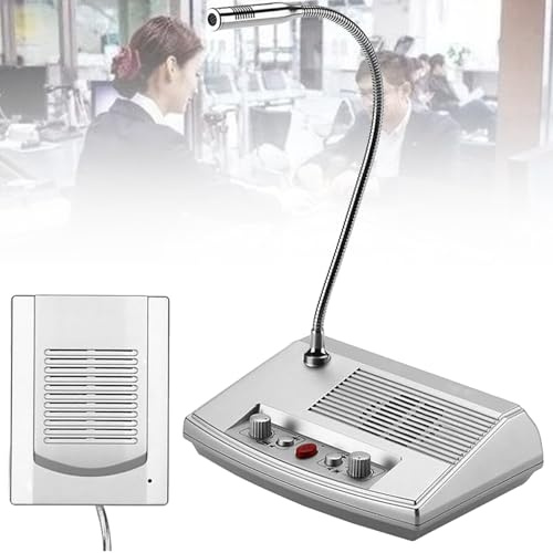 Dual-Way Intercom System with Wireless Microphone and Volume Control, Loud Speaker for Banks, Hospitals, Stores, and Offices