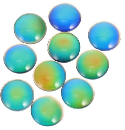 INOOMP 10 Stück Farbwechselnde Glasplättchen Selbstgemacht Schmucksteine aus Glas für Halsketten und Ringe Vielseitig Einsetzbar zum Basteln und Schmuckherstellung