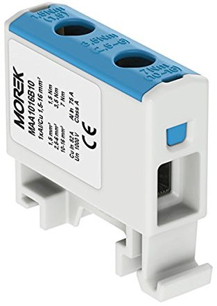 Verteilerblock f. Al/Cu geeignet 1,5-16mm2 blau 1pol. 1000V AC/DC Klemme isoliert OTL 16 MAA1016B10 Morek 3743