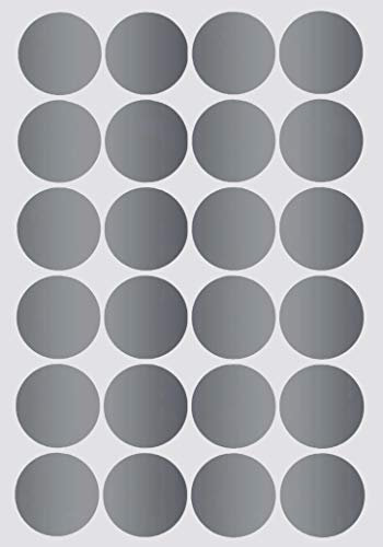 Etiketten Metallic Silber 25 mm runde Klebepunkte – in 2,5 cm Aufkleber 360 von Royal Green