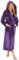 KATE MORGAN Ladies Luxury Longer Length Soft & Cosy Hooded Dressing Gown (16-18, Purple)