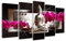 DECLINA Tableau Bouddha ET ORCHIDÉES - Impression sur Toile décoration Murale Zen - Déco Maison, Cuisine, Salon, Chambre Adulte - Rose 150x80 cm
