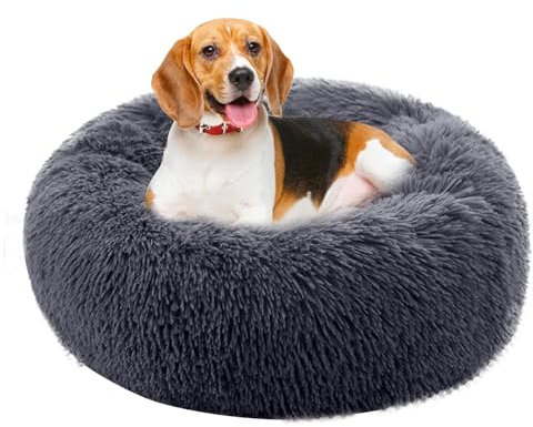PETCUTE Hundebett Katzenbett Flauschige Marshmallow Katzen Bett Waschbar Runde Katzenkörbchen Weiches Hundekissen