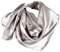 YOFASEN Hijab Kopftuch für Damen - 1 Stück Einfarbig Satin Muslimische Islamische Kopfbedeckung Frauen Gesichtsschleier Schal Turban 90x90 cm, Silber-Grau