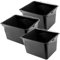 Pot de Peinture KADAX, Pot de Peinture carré en Plastique, Seau avec Anse en métal, Seau d'eau Robuste avec Rebord verseur, pour rénovation, Jardin, Seau de Nettoyage (8L, 3 pièces, Noir)