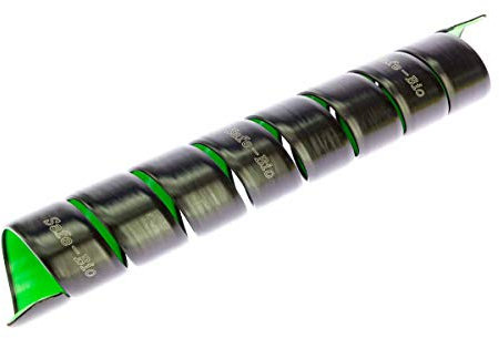 Safeplast Bio Hydraulik Schlauchschutz Spirale Ø 40 mm, Kabelschutz für Hydraulikschlauch, Kabelspirale mit Verschleißanzeige, Flexibler kabelschlauch, UV-beständig, schwarz-grün, 3 m Länge