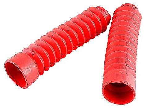 Copri forcella anteriore per moto 2 pezzi 230x42mm in gomma per protezione dagli urti(rosso)