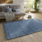 Taracarpet Handwebteppich Läufer Fleckerl Teppich Uni waschbar aus Baumwolle für Wohnzimmer und Küchenteppich 060x120 cm blau