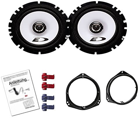 Alpine SXE 1725S Lautsprecher mit Einbauset passend für Opel Corsa B 1993-2008 Türen vorne 440 W 165mm 2 Wege Koax