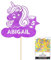 Personalised Unicorn Glitter Cake Topper- Purple Any Custom Age & Name Glitter Cake Decoration and Sprinkles - Happy Birthday Decorations - Personalised Toppers for Cakes by Cakeshop