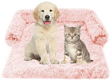 XRDSHY Flauschige Hundedecke Katzendecke Waschbare Flauschige Hundedecke Weiche,Warme Welpen-Haustiere-Teppich-Abdeckung Für Schlafsofa Hund Und Sofa Beige,Pink-S