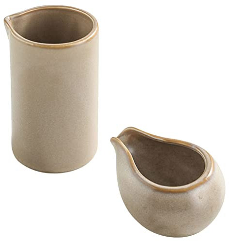 BESTonZON Milchkännchen Set Keramik Milch Aufschäumen Krug Milchkanne Sahnekanne Milchgießer Milchkrug Sauciere Saucenschälchen für Barista Cppuccions Kaffee Latte Espresso Art 1 Set Hellgelb