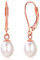 FOCALOOK Orecchini Donna Perle Argento 925 Orecchini in Argento 925 Donna con Perle Orecchini Perla Pendente Rosa d'Acqua Dolce con Confezione Regalo