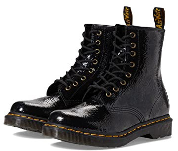 Dr. Martens Damen 1460 Amphibians, Black Distressed Patent, 37 EU