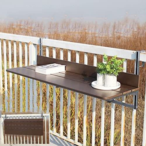 WXZX Outdoor-Tisch Hängetisch,Balkontisch Klappbar,3-Fach Höhenverstellbar, Balkonhängetisch Geländer Verstellbar Metall Klapptisch Wandklapptisch, Für Kaffeetisch Terrasse Camping Gartentisch