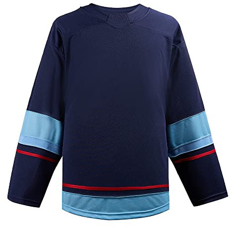 EALER H900 Series Ice Hockey League Team Color Blank Practice Jersey & Thick, Breathable and Quick-Dry High Strength Fabric, Ef101#navy, 3X-Groß