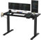 SANODESK QS1+140 * 60 Electric Standing Desk Height Adjustable Standing Desk With Memory Smart Panel Sit Stand Table With Hooks and Cupholder for Home Office （Black Frame+ Black Desktop）