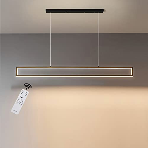 GaoHX LED Pendelleuchte 120cm, 41W Dimmbar Moderne Hängeleuchte mit Mit Fernbedienung Farbtemperatursteuerung 3000K / 4000K / 6000K, Pendellampe höhenverstellbar für Wohnzimmer, Küche Esszimmer