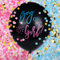 FLG | Gender Reveal Ballon Helium XXL Schwarz mit Boy or Girl? Druck - Größe: 90 cm - Latexballon inklusive Rosa & Blauen Konfetti + Nadel Geschlechtsenthüllungsfeier Balloon
