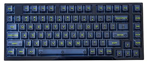 YUNZII X75 PRO Wireless Mechanical Transparent Keyboard with RGB Backlit Gasket Mount 75% Keyboard,BT/2.4G/Wired Custom Hot Swappable Gaming Keyboard (Navy Blue, Kailh Jellyfish Switch)