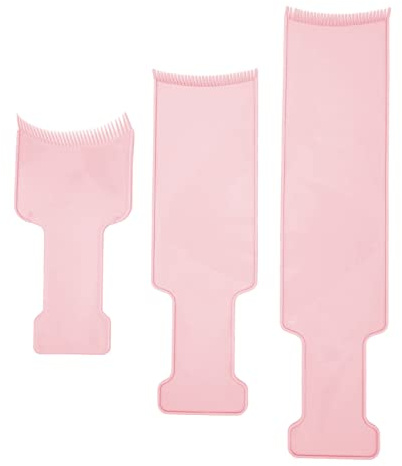 Brocha Tinte Pelo Kit de Resaltado de 3 Uds, Kit Balayage para Cabello, Tabla de Balayage de Aluminio y Juego de Paletas para Decoloración del Cabello, Tabla Larga de Tinte para el Cabello y (Rosa)