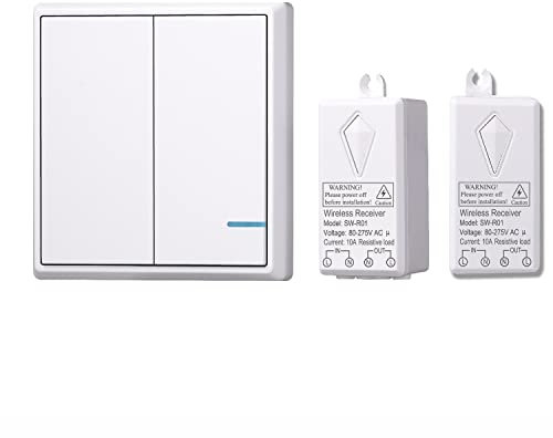 Lancoon Kit Di Interruttori Senza Fili Per Luci, Telecomando ON OFF Senza Cablaggio A Muro Senza Necessità Di WiFi Programmabile Per Apparecchi Di Illuminazione Domestica