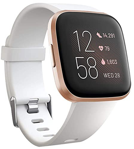honecumi Cinturino Compatibile per Fitbit Versa 2 /Versa Donna Uomo Cinturino, Versa 2 Morbido Silicone Classico Regolabile Sportivo Cinturino Accessori Colorato Braccialetti,Piccolo/Bianco