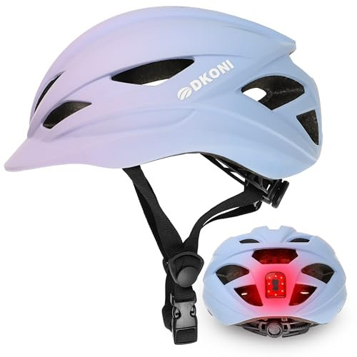 DKONI Casque de vélo urbain pour adulte : casque de vélo pour homme et femme (rose/bleu, taille L)
