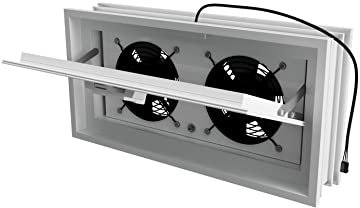 Fuchs Design Fenêtre d'aération électrique (384x189x80 mm) blanc au lieu de 2 briques de verre au format 19x19x8 cm