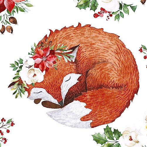 20 Servietten Fuchs im Winter Tier Weihnachtsstern 33cm