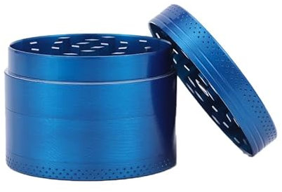 Grinder/Crusher | 4-teiliges Set aus hochwertigem Edelstahl | 50mm | Gewürze Tabakwaren Spices Kräuter (Blau)