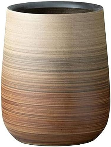 DLUXCA Blumentopf, braun, gestreift, Farbverlauf, Keramik-Blumentöpfe, Zuhause, Wohnzimmer, Couchtisch, Büro, Desktop, dekorative Blumentöpfe, Blumentopf (Size : 50cm)