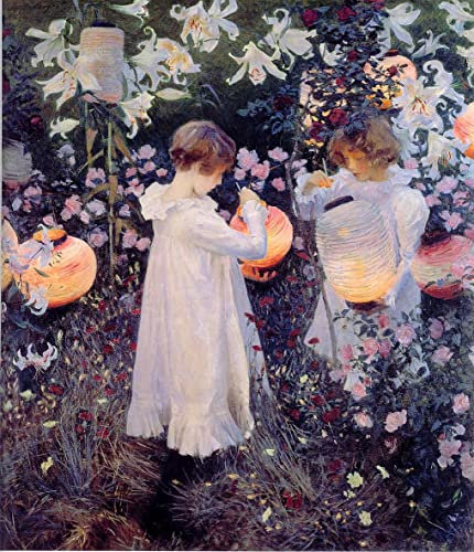 Modern Kunstdrucke Leinwandbild Gemälde Drucken Bekannt Nelke Lilie Lily Rosenenglish Nelke Lilie Lilie Rosen von John Singer Sargent für Office Home Decor 60x90cm