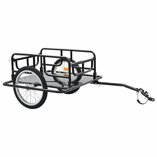 heybb Fahrradanhänger 130x73x48,5 cm Stahl Schwarz Lastenfahrrad Kindertransport