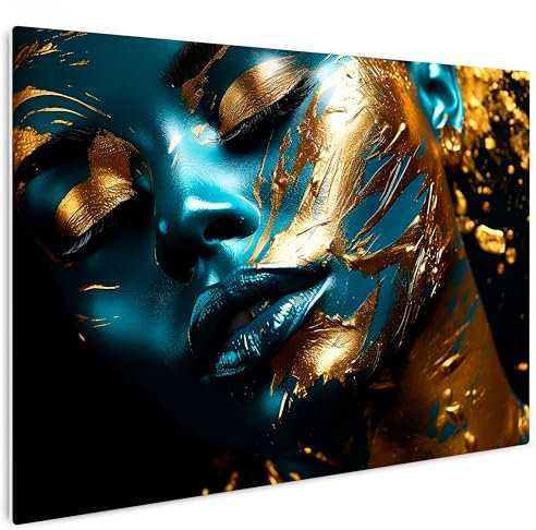 HEALANCY Bilder Abstrakt - KOMPLETT AUFHÄNGFERTIG - Wandbilder Wohnzimmer - Deko Modern - Schlafzimmer - Kunstdruck Wanddeko Küche - Room Decoration schwarz