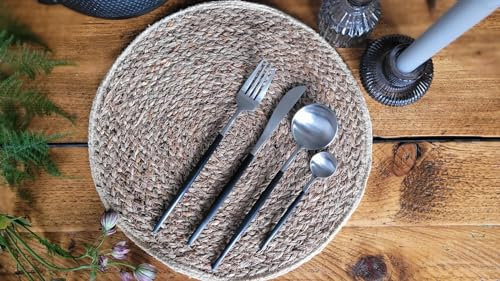 CleanPeak Chic Black and Silver Cutlery 8 Piece Set (2 Place Settings)