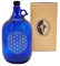 SELECTION ·1948 · ALBERTS · PREMIUM ALBERT PFÄFFLE Glasballon blau 5 Liter, Henkelflasche aus Blauglas mit Veredelung Blume des Lebens (VPE 1 Stück)