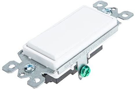 Yardenfun Schalttafel elektrisches Licht wandleuchte Auslauf einpolige an aus 4 Wege einzelner Schuss Kipphebel Dekorative Lichter Dekorateur 15a Joystick Flamm hemmender PC Weiß