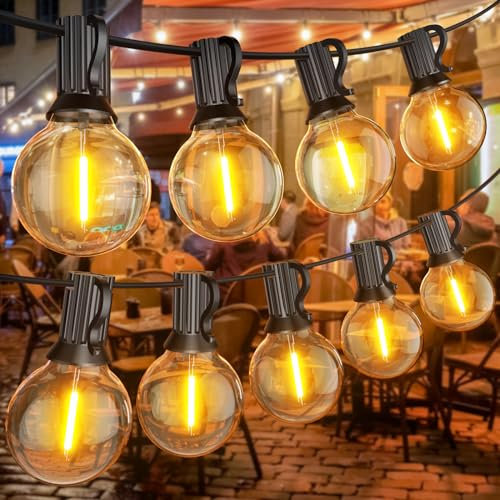 Miootly Catena Luminosa Esterno, 45M Luci da Esterno 2700k 75+2 LED G40 Lampadine, Bianco Caldo Catena Luci Esterno e Interno per Giardino Natale Terrazzo, Matrimonio