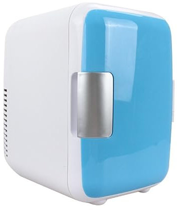 ANIROY Mini Refrigerator, 4 Liter, 6 Can Portable Cooler and Warmer, Personal Fridge for Bedroom, Office, Car, Dorm (Blue)