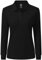 MoFiz Women's Long Sleeve Polo Shirts Lady-fit Golf Tennis Top Cotton Casual Work Golf Gym Active Sport Shirt with Buttons Black Size US M
